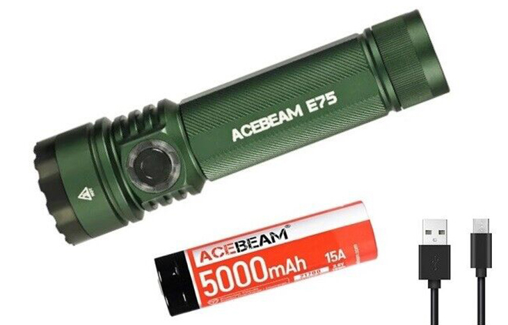  Acebeam E75-G, 4x CREE LED, 4500 , 1x21700, 6500K, USB Type-C, 